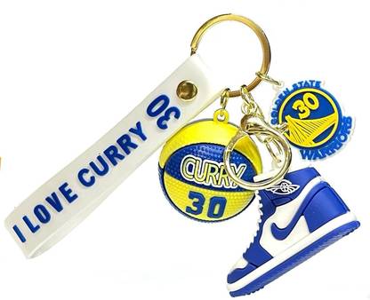 Mubco Basketball Sneakers Shoe Keychain | Stephen Curry | Strap Charm & Hook | Key Chain