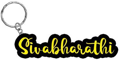 SY Gifts Sivabharathi Name Black Yellow Name Keychain Key Chain