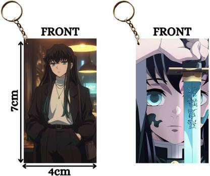 Hariyaali Enterprises LLP Demon Slayer MUICHIRO TOKITO READY FOR EVERYTHING Unique Style 2 pcs Combo Key Chain