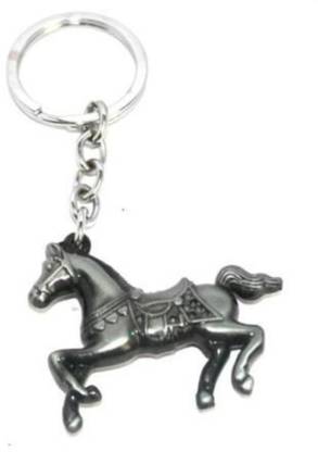 JAINSON MARTIN Antique Running Silver Metallic Horse Keychain Key Chain