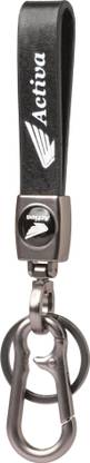 Techpro Long Leather Key Chain | Key Ring with Metal & Leather finish (Activa) Key Chain