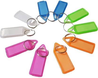 Goodwill Tech 100 Pcs Multicolor ID Name Keyrings & Keychains Key Tags with Labe Key Chain