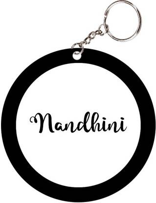 SY Gifts Nandhini Name Black Keychain Key Chain