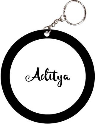 SY Gifts Aditya Name Black Keychain Key Chain