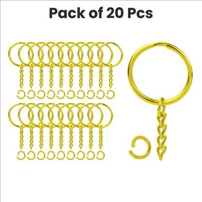 Niraft 20 PCS Golden Keychain Rings – Perfect for Resin Art & DIY Crafts Key Chain