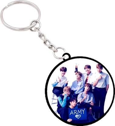 VINODHANA BTS Keychian / Round Shape Douple side printed (11) Key Chain