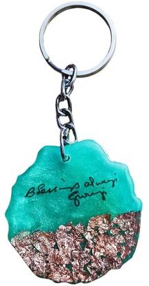 IG Crafter Blessings Always Guruji Resin Keychain in Green Key Chain