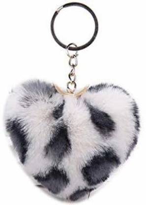 Griztan Heart Pom Pom keychain & keyring for girls Key Chain