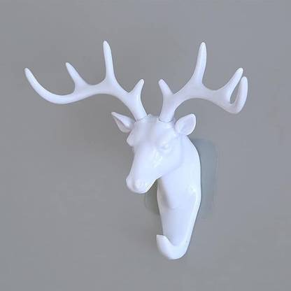 KOOSHLO Vintage and Rustic Wall Hooks in The Shape of Deer Wall Mounted Key Holder Plastic Key Holder