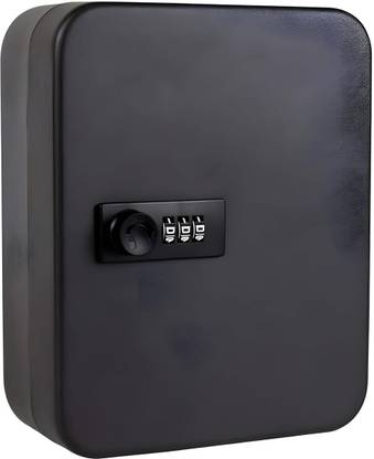 Brezleen Security Metal Key Box with Small Adjustable Wall Mount Key Lock Cabinet Steel Key Holder