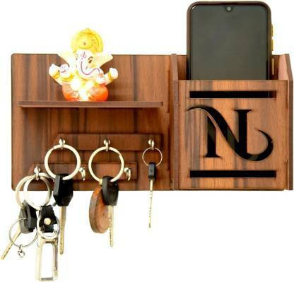 Narayan Enterprises 1 pocket with pen stand holder for home office bedroom Design139 Wood Key Holder