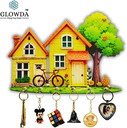GLOWDA Wooden Key Holder – Wall Mounted Key Stand for Home, Office, Decor, Gift Wood Key Holder