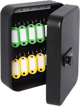 K.B.SALES Secure 20 Key Box with Combination Lock, Key Cabinet Wall Mount Lock Box Cast Iron Key Holder