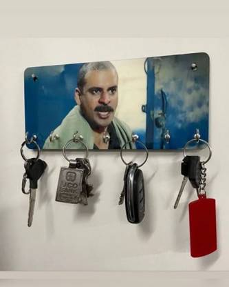 Hariyaali Sardar Khan Meme Key Holder Wood Key Holder