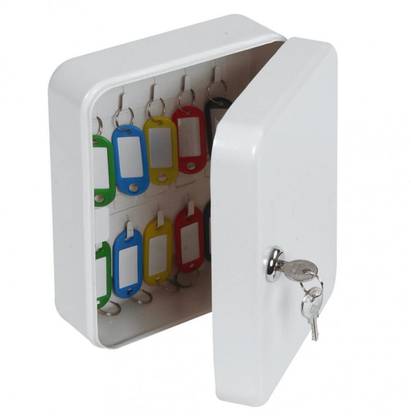 IKONEXX Safe & Secure Key Storage Cabinet Box With Lock & 20 Key Tags For Home & Office Iron Key Holder