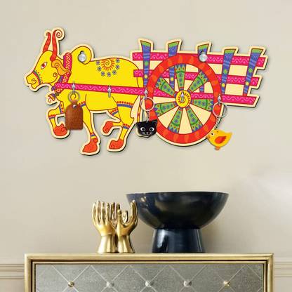 APS Art Plus Store UV Printed Bail Gadi Design Key Holder For Keys Wood Key Holder