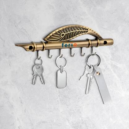 Ferio FERIO Stylish Key Holder for Wall Key Stand Key Hanger for Home, Office Brass Key Holder