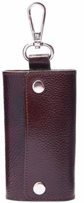 Instabuyz Key Wallet with 6 Key Chain Hooks Car Key Holder Royal Key Pouch Leather Key Holder