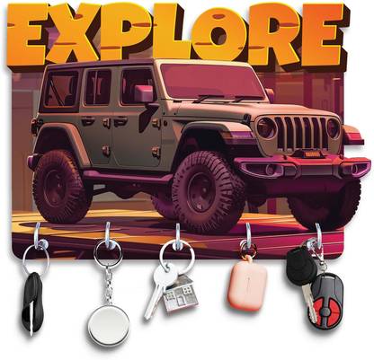 Raptech Key Holder for Home|Wooden Key Stand for Wall|Key Hanger|Key hooks (11405) Wood Key Holder
