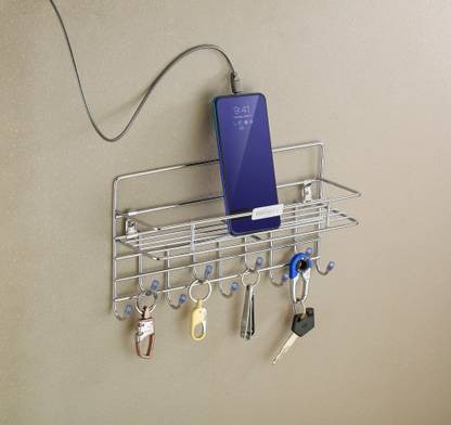 kinglet Kinglet Steel 9 Key Stand Wire With Racks Steel Key Holder (9 Hooks, Steel) Steel Key Holder