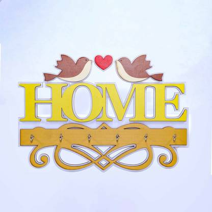 grofly Home Sparrow Design Key Holder for Home Wood Key Holder