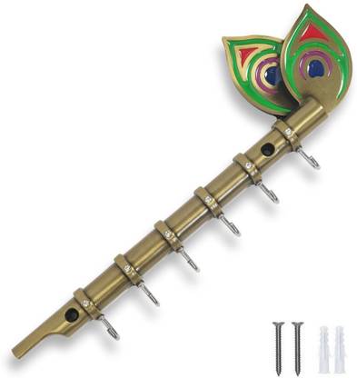 Ontap Brass Big Antique Flute Key Hanger for Home, Key holders, Key Stand For Wall Brass Key Holder
