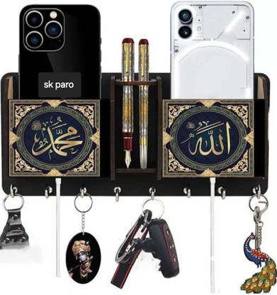 SK PARO Alla wood key holder pen stand and mobile stand Wood Key Holder