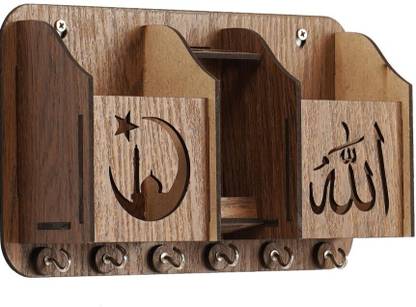 Unnati times Premium brown finish multipurpose key holder Wood Key Holder