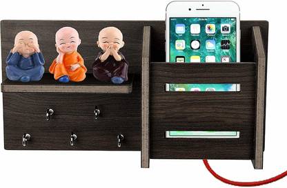 DAKSH Two Line Design Key Holder For Home Decor And Office Wood Key Holder