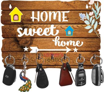 Brothers Creation Home Sweet Home Beautiful Home Wooden Key Holder Wood Key Holder