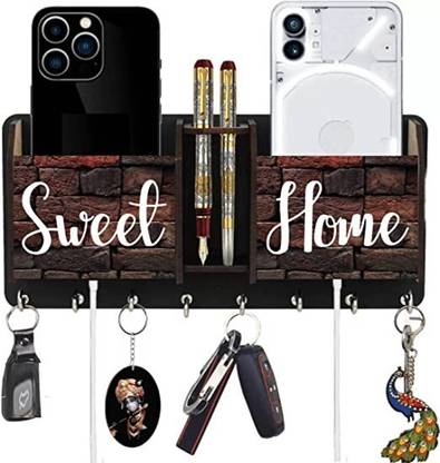 HOUZZ DECOR Key holder for home wall kitchen room office livingroom Wood Key Holder