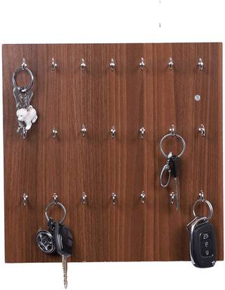 Bempton 21 Hook Key Holder Box Wenge/Wall Mounted Keychain Stand Wood Key Holder