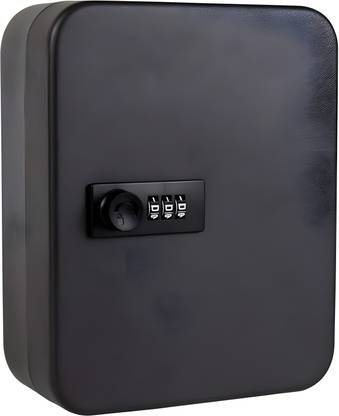 Bellveen Metal Key Safe Wall Mounted Storage Key Box with Password Lock Combination Lock Steel Key Holder