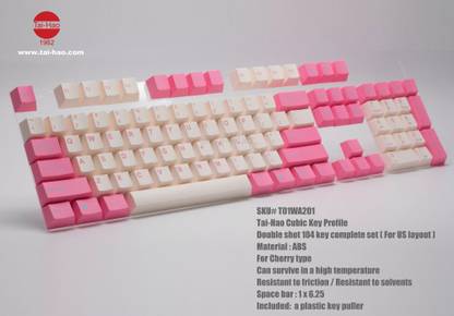 MECKEYS Tai-Hao ABS Double Shot Keycap – Flamingo Desktop Keyboard Replacement Key