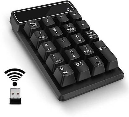 RuhZa Wireless Number Pad Portable Mini USB 2.4GHz 19-Key Numeric Keypad Laptop Keyboard Replacement Key