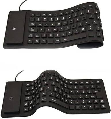DHARMDHARMI USB Wired Waterproof Rollup Keyboard Wired USB Multi-device Keyboard COMPUTER LEPTOP Keyboard Skin