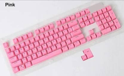 MECKEYS Colour PBT Keycaps-Pink Desktop Keyboard Replacement Key