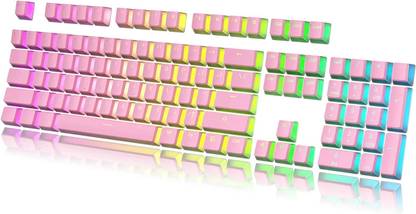 Etzin Pudding PBT Keycaps | 129 Double Shot Gaming Keyboard (Pink)(EPL-935KM-001) Desktop Keyboard Replacement Key