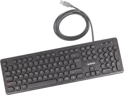 zebion Blitz Roundkey USB Keyboard, Unexpectedly Smoooth, Slim design, 1 Year Warranty, Desktop/Laptop, Keyboard Skin