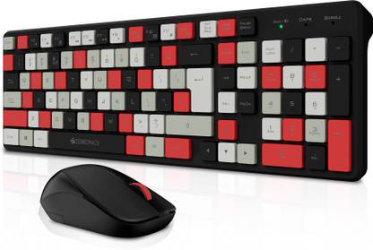 ZEBRONICS Zeb COMPANION 111 wireless Keyboard Mouse combo with 2.4GHz Nano receiver. Wireless Standard Multi-device Keyboard Compatible with Desktop, Laptop, Mac