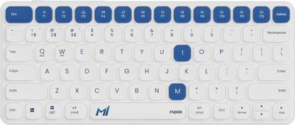 RAPOO E9050L MI White Bluetooth Tenkeyless Multi-device Keyboard Compatible with Desktop, Laptop, Mac