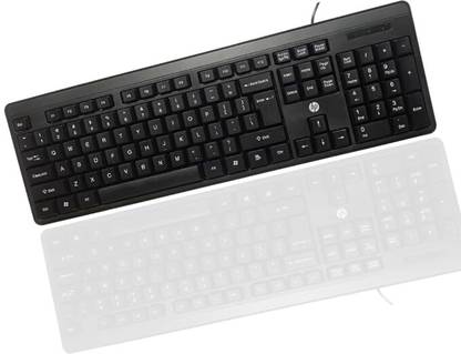 HP K100/7J4G1AA Wired USB Standard Multi-device Keyboard Compatible with Desktop, Laptop, Mac Quick, Comfy and Accurate, USB Plug & Play Setup with LED Indicators