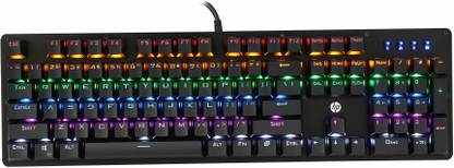 HP GK100 Wired USB Standard Gaming Keyboard Compatible with Desktop, Laptop, Mac