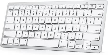 microware Wireless Bluetooth Keyboard Compatible Mac, Windows, Android, 78 Key Keyboard Bluetooth Handheld Desktop Keyboard