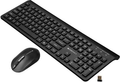 ZEBRONICS Companion 130 (Zeb- KWKB 1) Wireless Handheld Desktop Keyboard Compatible with Desktop, Laptop, Mac 2.4GHz Wireless, 105 Keys, 12 Multimedia Keys, 1600 DPI, 4 Buttons