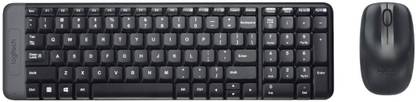 Logitech MK-220 Wireless Standard Desktop Keyboard Compatible with Desktop, Laptop, Mac stand support,multimedia_keys