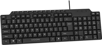 iVoomi Ziggy Multimedia Wired USB Standard Desktop Keyboard Compatible with Desktop, Laptop, Mac