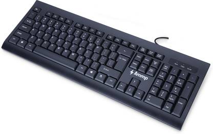 AMMP KB-031W Keyboard Wired USB Standard Desktop Keyboard Compatible with Desktop, Laptop, Mac Easy to Use,Plug and Play,Quick, Comfy Durable body