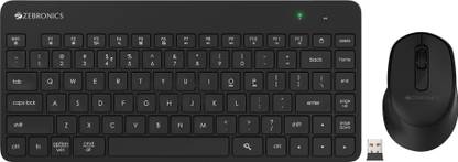 ZEBRONICS Companion 201 Wireless Standard Desktop Keyboard Compatible with Desktop, Laptop, Mac 83 Keys, AI Assist Key, 12 Multimedia Keys, 1600 DPI, 3 Buttons Silent Operation