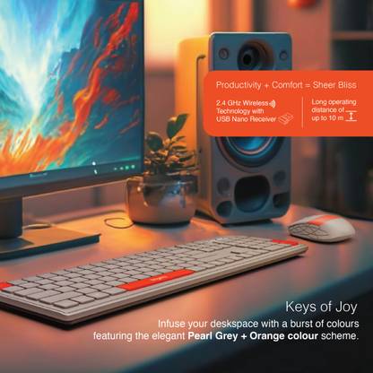 FINGERS Exquisite Combo – Rangeela Series Wireless Standard Desktop Keyboard Compatible with Desktop, Laptop, Mac Exquisite Combo - Rangeela Series